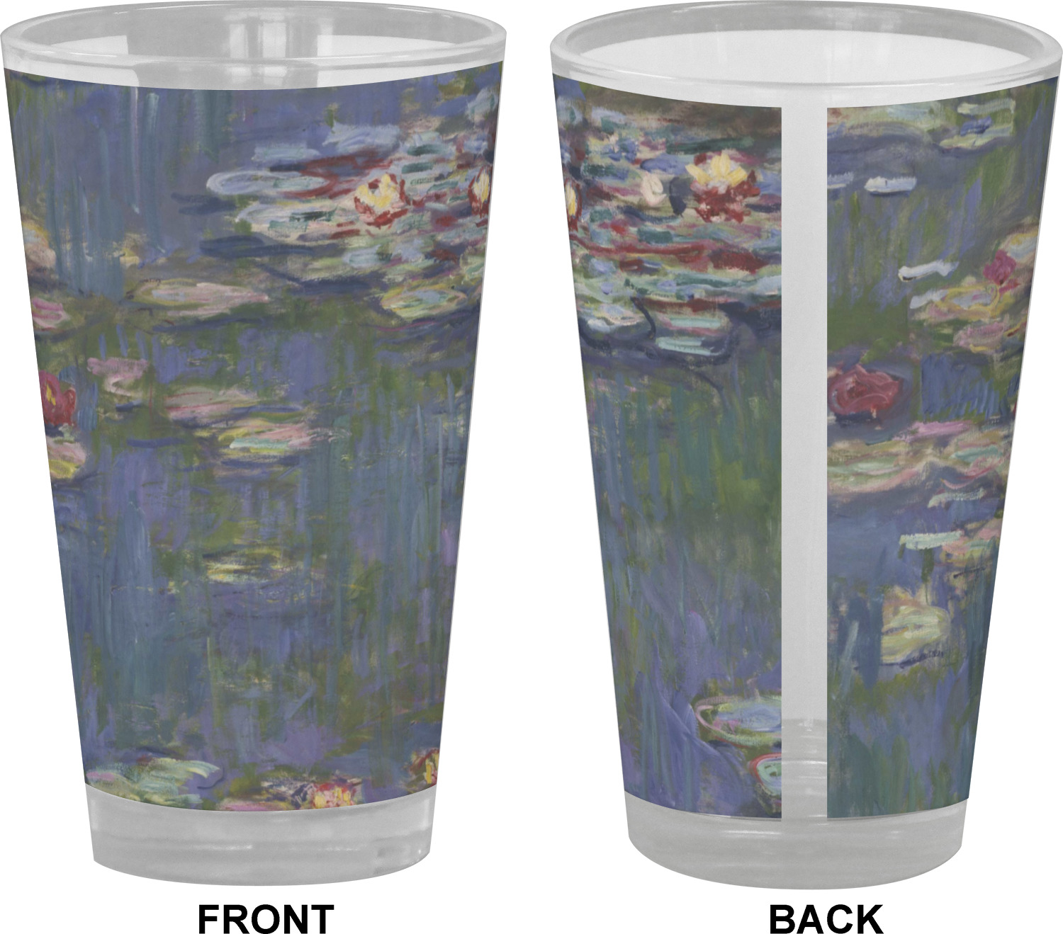 Water Lilies by Claude Drinking / Pint Glass YouCustomizeIt