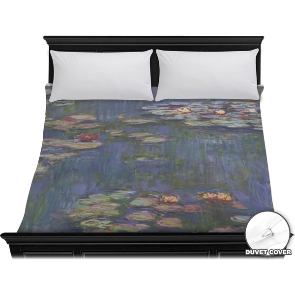 Custom Water Lilies by Claude Monet Duvet Cover - King