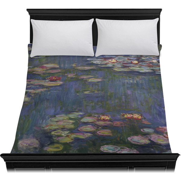 Water Lilies by Claude Monet Duvet Cover - Queen - On Bed - No Prop