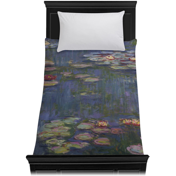 Water Lilies by Claude Monet Duvet Cover - Twin - On Bed - No Prop