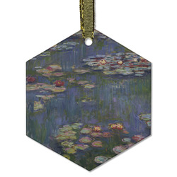 Water Lilies by Claude Monet Flat Glass Ornament - Hexagon