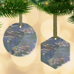 Water Lilies by Claude Monet Flat Glass Ornament