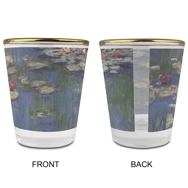 Water Lilies by Claude Monet Glass Shot Glass - with gold rim - APPROVAL