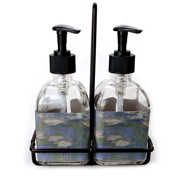 Custom Water Lilies by Claude Monet Glass Soap & Lotion Bottles