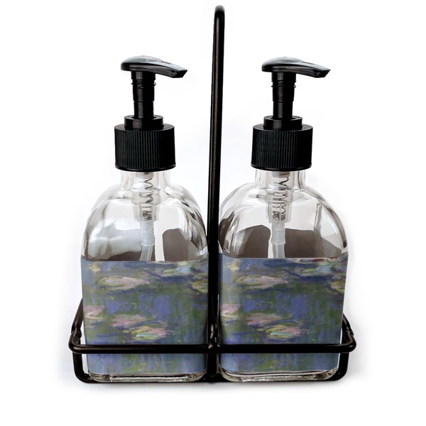 Custom Water Lilies by Claude Monet Glass Soap & Lotion Bottle Set