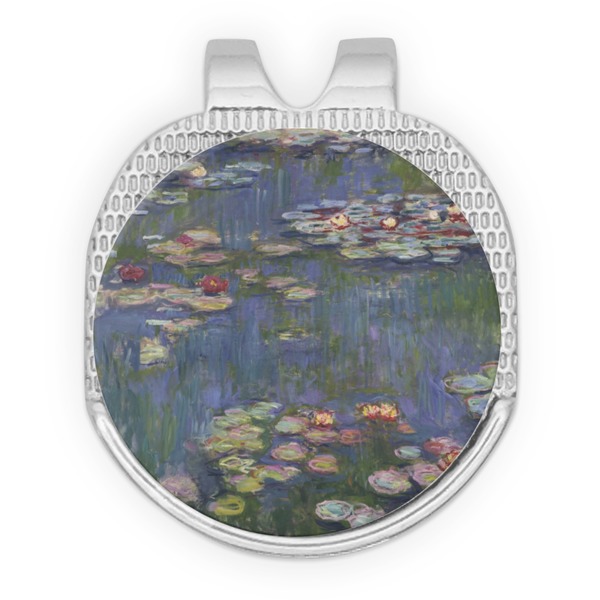 Custom Water Lilies by Claude Monet Golf Ball Marker - Hat Clip - Silver