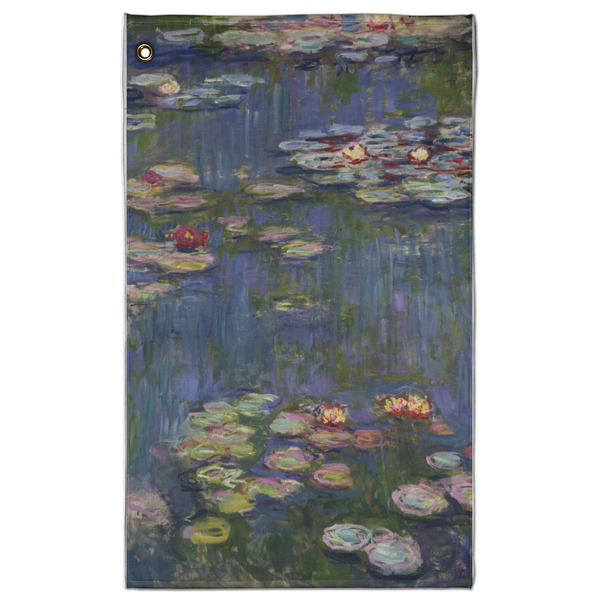 Custom Water Lilies by Claude Monet Golf Towel - Poly-Cotton Blend - Large