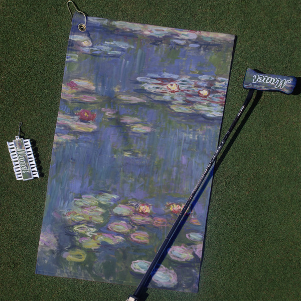 Custom Water Lilies by Claude Monet Golf Towel Gift Set