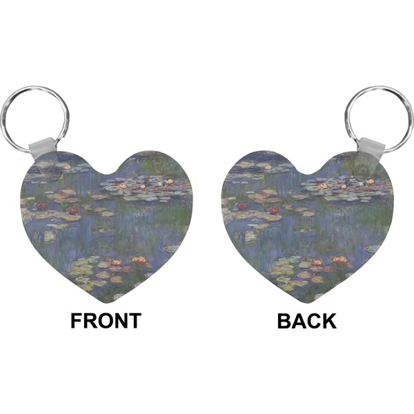 Water Lilies by Claude Monet Heart Keychain (Front + Back)