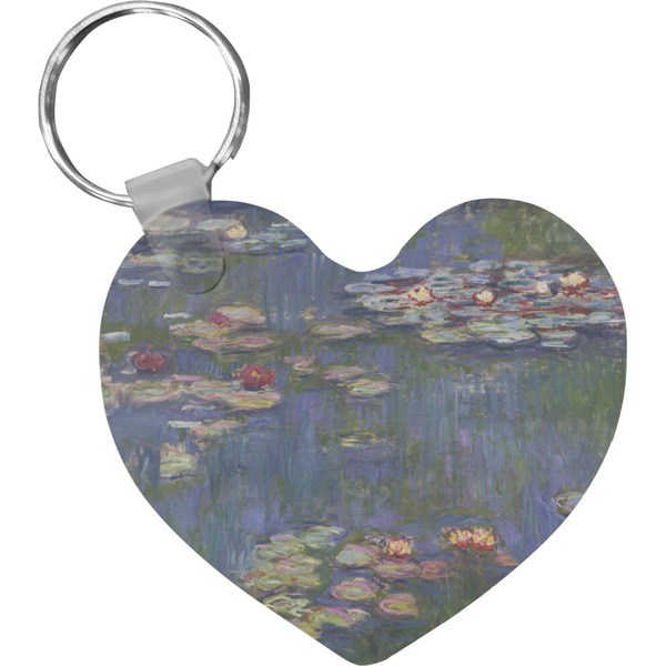 Custom Water Lilies by Claude Monet Heart Plastic Keychain
