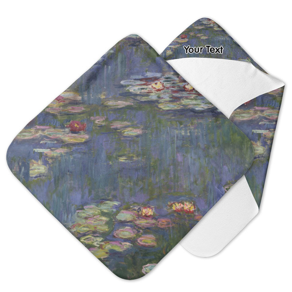 Custom Water Lilies by Claude Monet Hooded Baby Towel