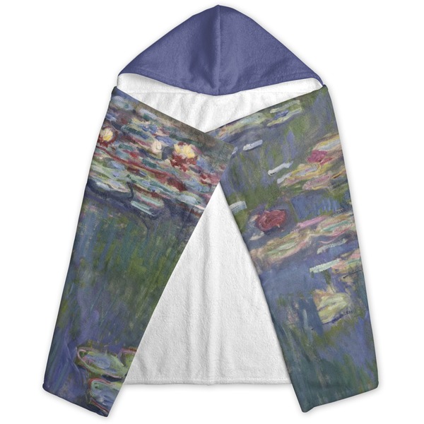 Water Lilies by Claude Monet Hooded Towel - Folded