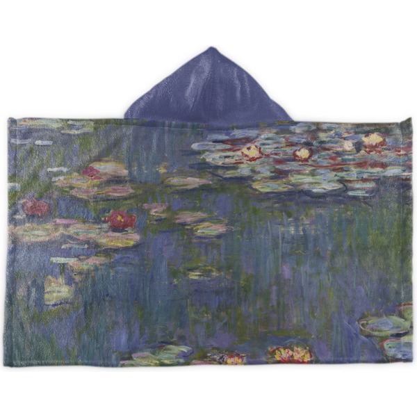 Custom Water Lilies by Claude Monet Kids Hooded Towel