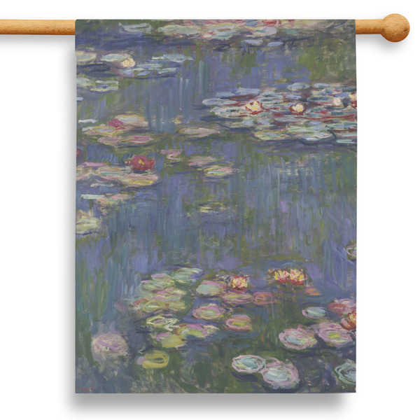 Custom Water Lilies by Claude Monet 28" House Flag - Double Sided