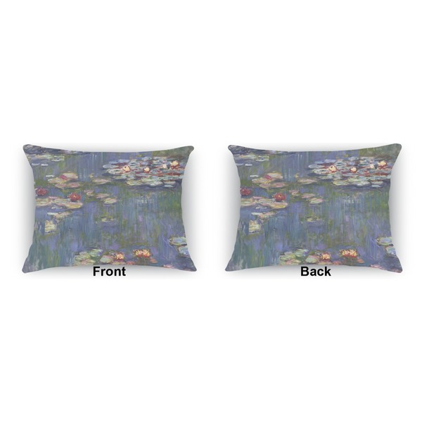 Water Lilies by Claude Monet Indoor Rectangular Burlap Pillow (Front and Back)