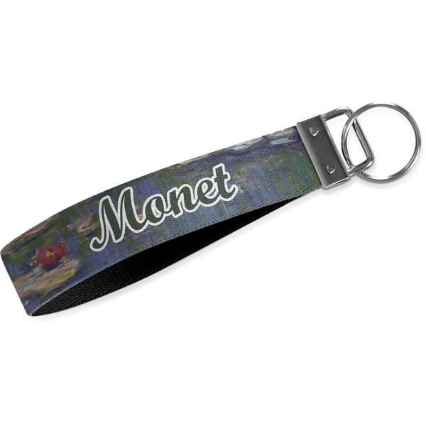 Custom Water Lilies by Claude Monet Webbing Keychain Fob - Large