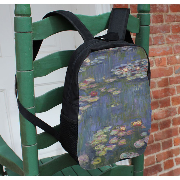 Water Lilies by Claude Monet Kids Backpack - In Context