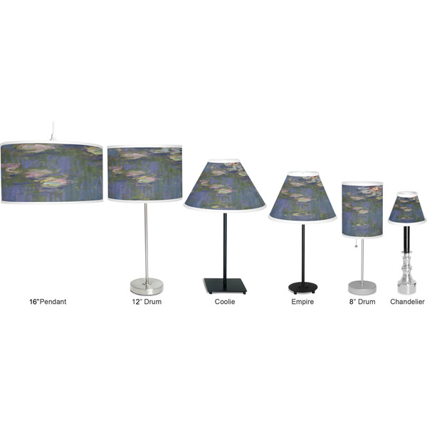 Water Lilies by Claude Monet Lamp Full View Size Comparison