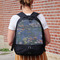 Water Lilies by Claude Monet Large Backpack - Black - On Back