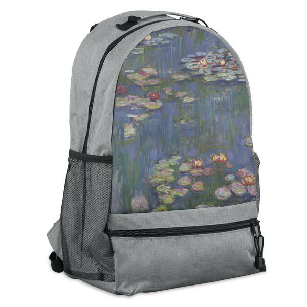 Custom Water Lilies by Claude Monet Backpack - Grey