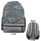 Water Lilies by Claude Monet Large Backpack - Gray - Front & Back View