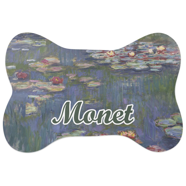 Custom Water Lilies by Claude Monet Bone Shaped Dog Food Mat
