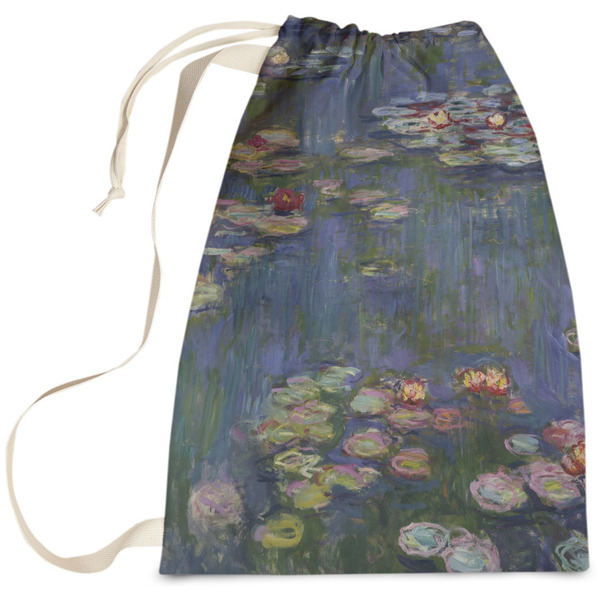 Custom Water Lilies by Claude Monet Laundry Bag - Large