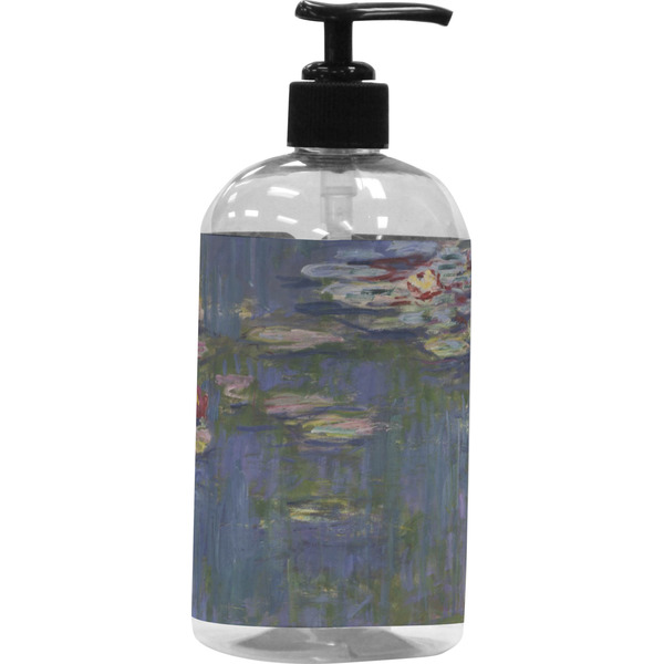 Custom Water Lilies by Claude Monet Plastic Soap / Lotion Dispenser (16 oz - Large - Black)