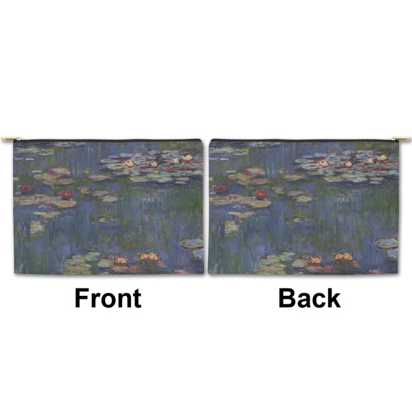 Water Lilies by Claude Monet Large Zipper Pouch Approval (Front and Back)