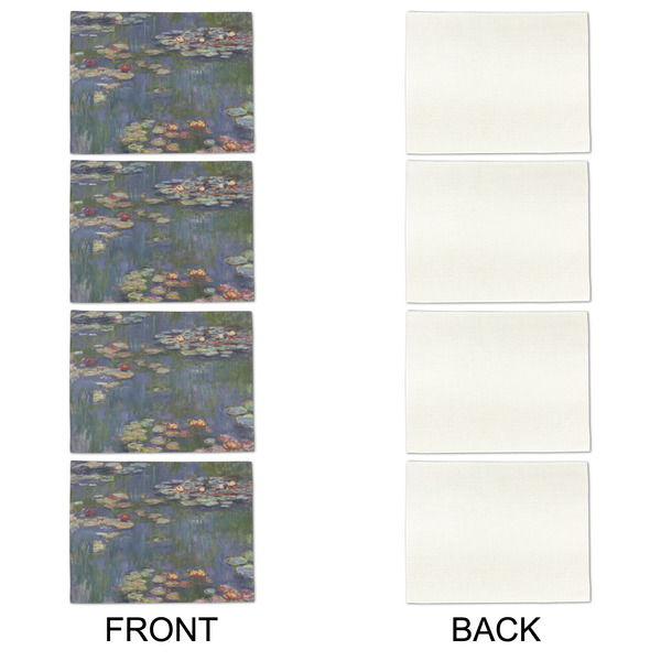 Water Lilies by Claude Monet Linen Placemat - APPROVAL Set of 4 (single sided)