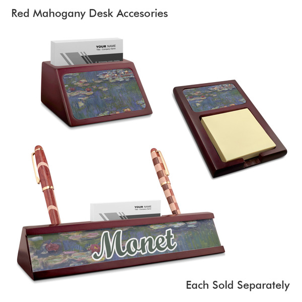 Water Lilies by Claude Monet Mahogany Desk Accessories