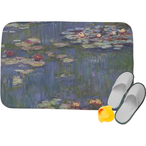Custom Water Lilies by Claude Monet Memory Foam Bath Mat - 34"x21"