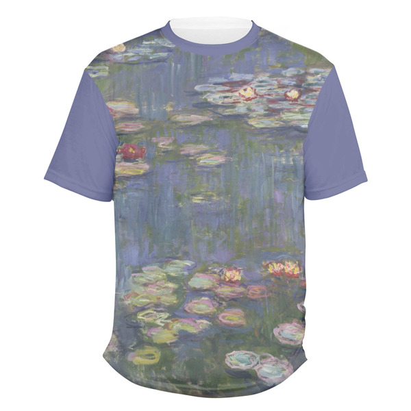 Custom Water Lilies by Claude Monet Men's Crew T-Shirt - Small
