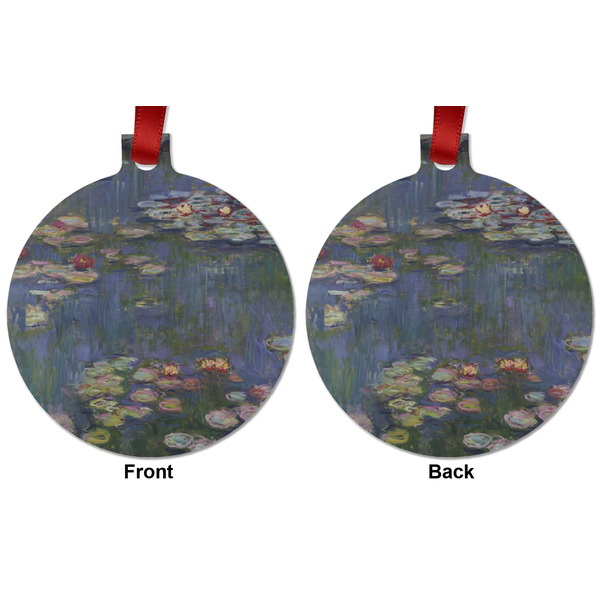Water Lilies by Claude Monet Metal Ball Ornament - Front and Back