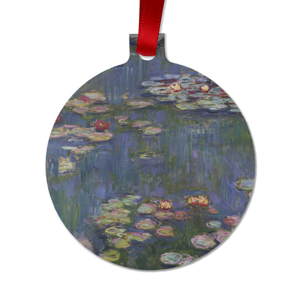 Custom Water Lilies by Claude Monet Metal Ball Ornament - Double Sided