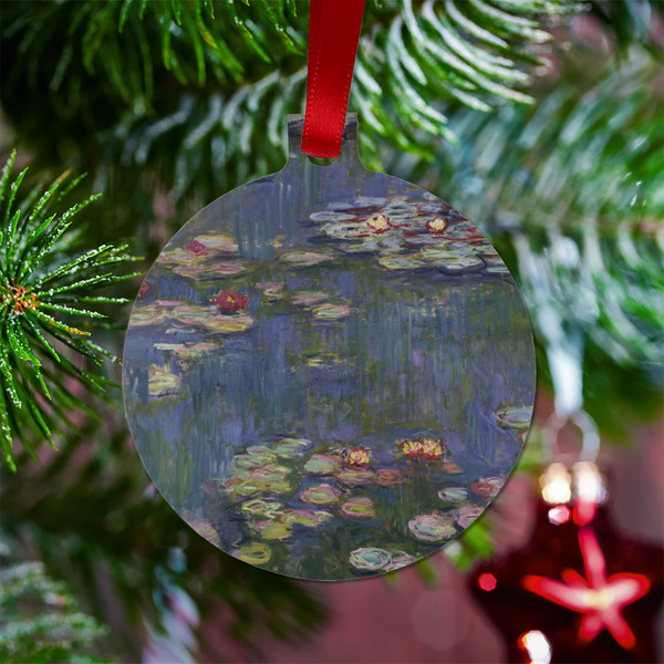 Water Lilies by Claude Monet Metal Ball Ornament - Lifestyle