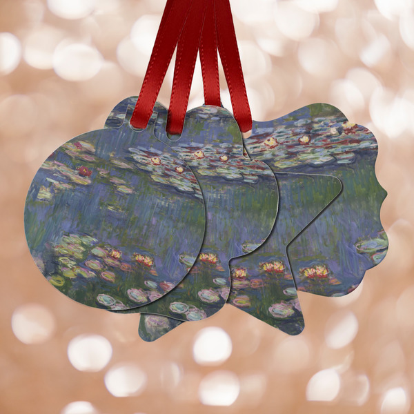 Custom Water Lilies by Claude Monet Metal Ornaments - Double Sided