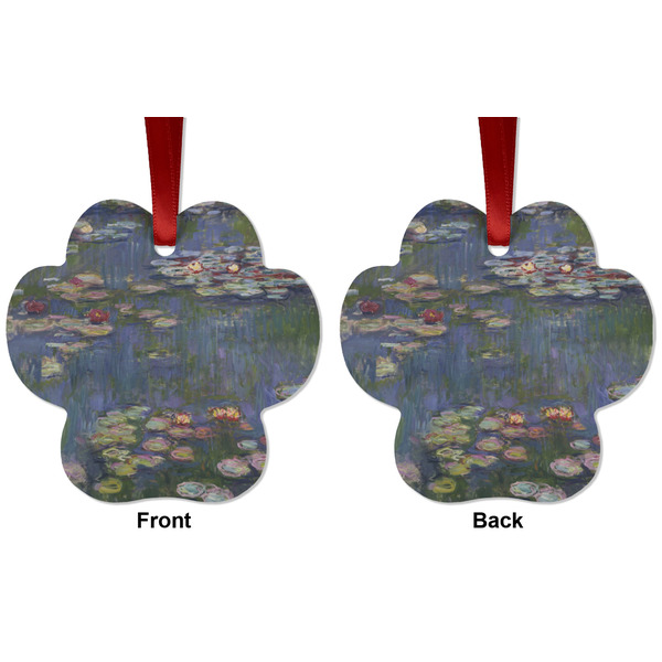 Water Lilies by Claude Monet Metal Paw Ornament - Front and Back