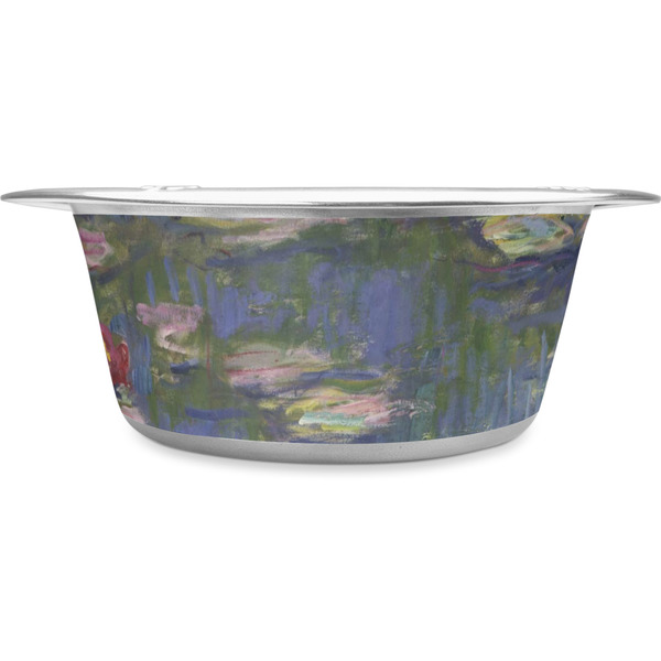 Custom Water Lilies by Claude Monet Stainless Steel Dog Bowl - Large