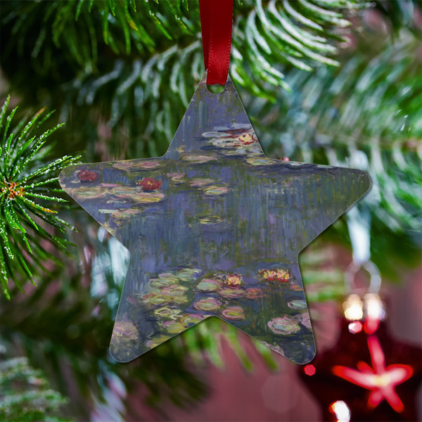 Water Lilies by Claude Monet Metal Star Ornament - Lifestyle