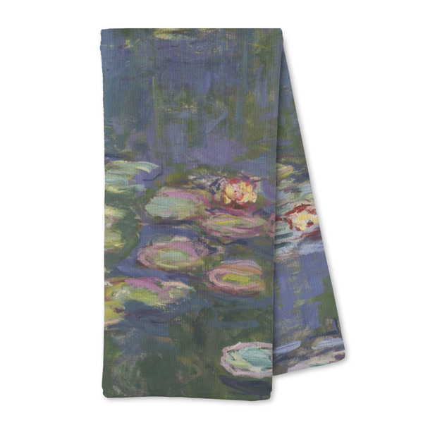 Custom Water Lilies by Claude Monet Kitchen Towel - Microfiber
