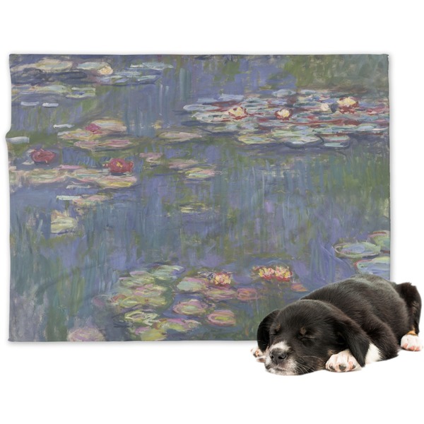 Custom Water Lilies by Claude Monet Dog Blanket - Large