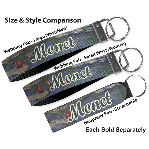 Water Lilies by Claude Monet Multiple Key Ring comparison sizes