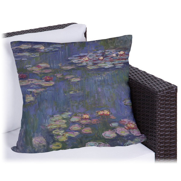Custom Water Lilies by Claude Monet Outdoor Pillow