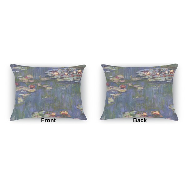 Water Lilies by Claude Monet Outdoor Rectangular Throw Pillow (Front and Back)