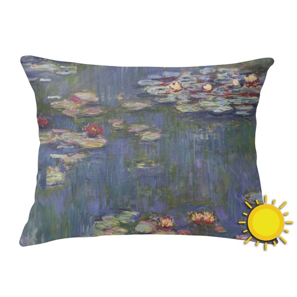 Custom Water Lilies by Claude Monet Outdoor Throw Pillow (Rectangular)