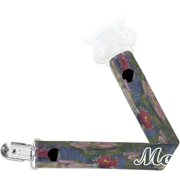 Custom Water Lilies by Claude Monet Pacifier Clip