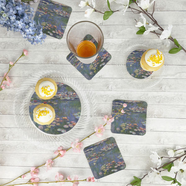 Water Lilies by Claude Monet Paper Coasters - In Context