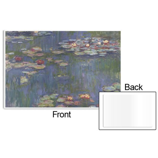 Water Lilies by Claude Monet Disposable Paper Placemat - Front & Back