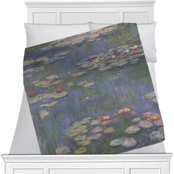 Custom Water Lilies by Claude Monet Minky Blanket - Toddler / Throw - 60"x50" - Single Sided